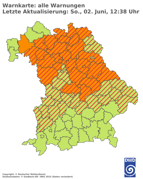 Aktuelle Wetterwarnungen für Aschaffenburg