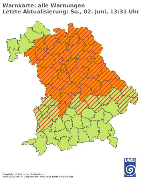 Aktuelle Wetterwarnungen für Aschaffenburg